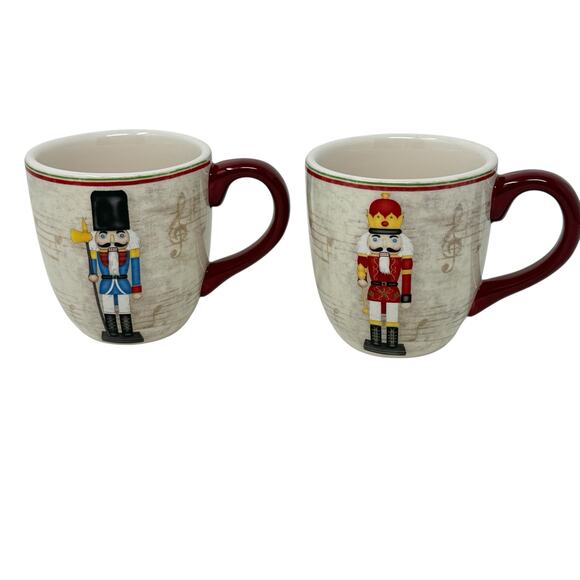 World Market Nutcracker Mugs Set Of 2 Christmas Holiday Kitchen Home Coffee Mugs - Picture 3 of 11